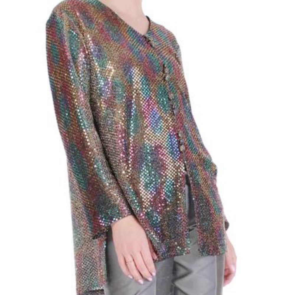Women’s Iridescent Multi-Color Sequin Blouse